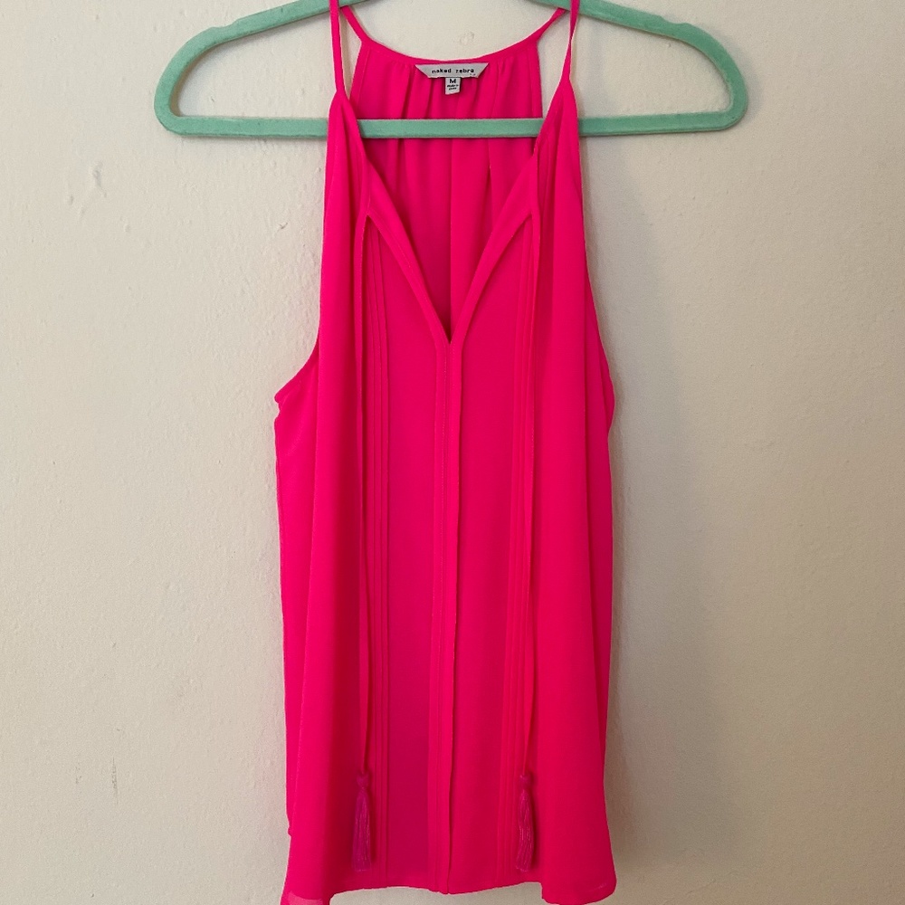 Hot Pink Tank w/ tassels